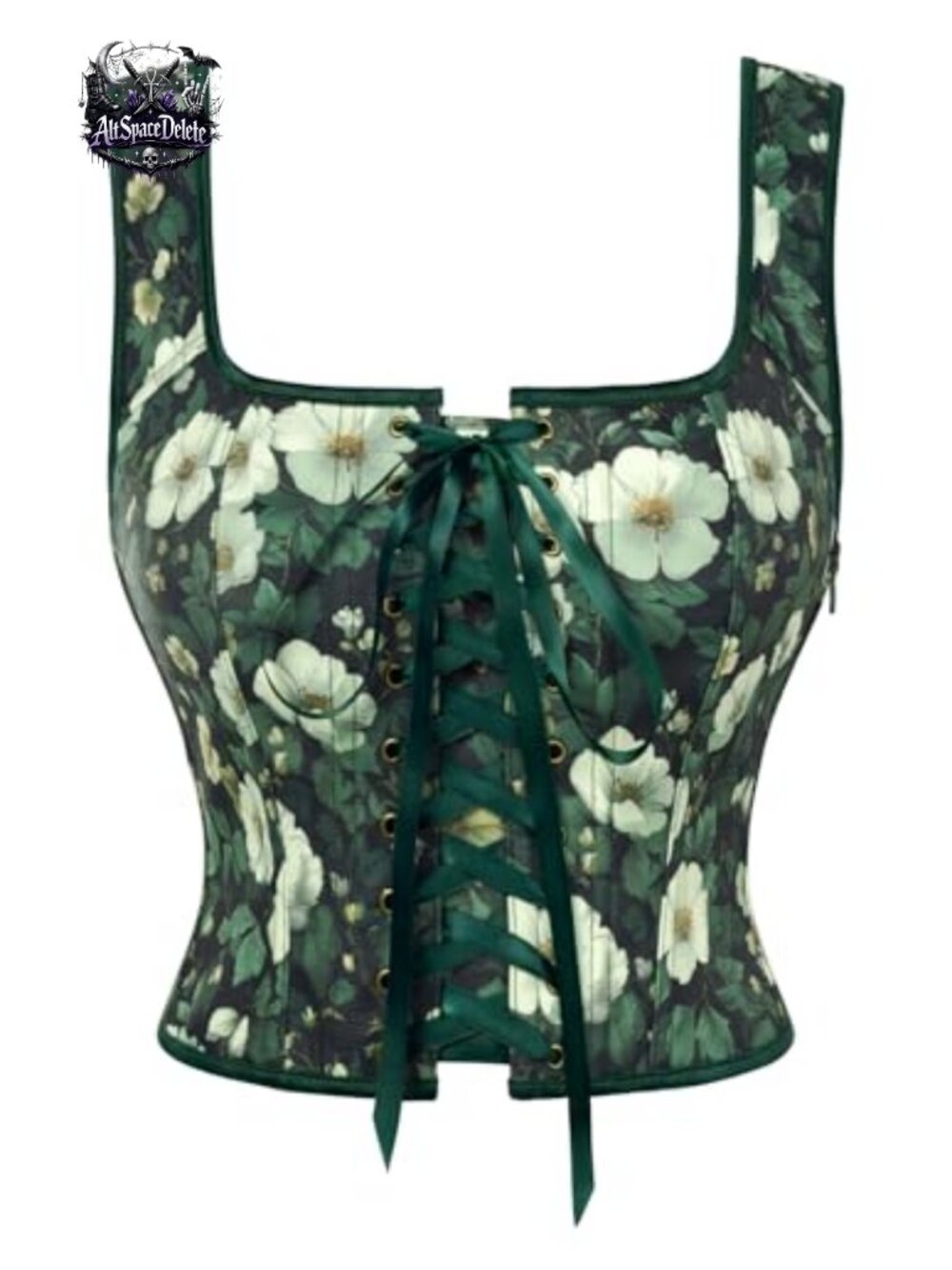 Floral Renaissance Corset Top Lace-Up Boned Waist